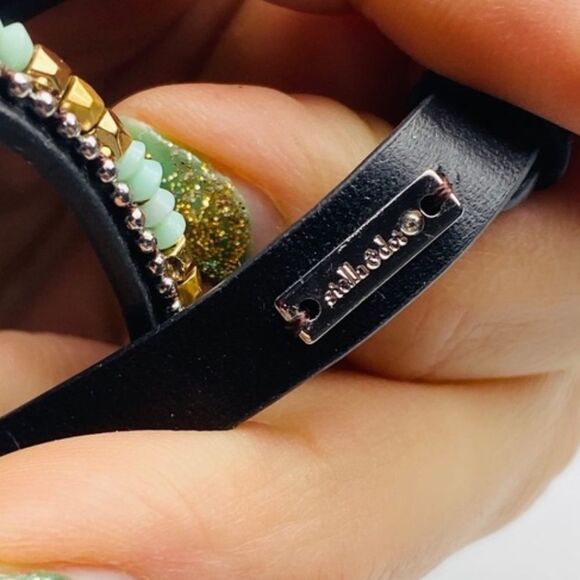 Stella & Dot Sierra Black Leather Wrap Bracelet - Picture 9 of 11